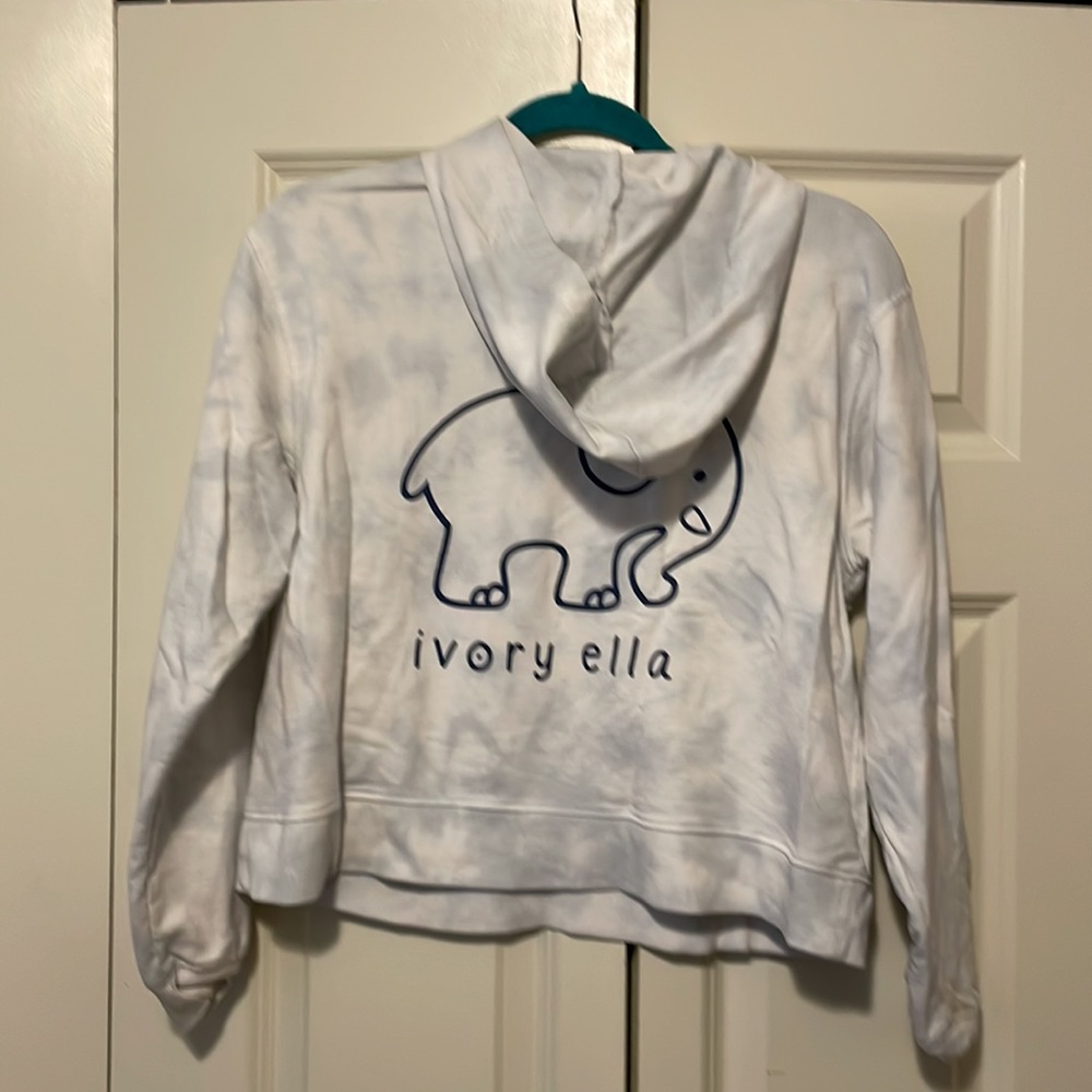Womens Size small cropped hooded sweatshirt in tie dye print